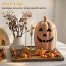 NUPTIO Terracotta Pumpkin Halloween Decor: 15" H Fall Jack O Lantern