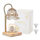 Candle Warmer Lamp with Timer: Flower Gold Candle Lamps Height Adjustable Home Bedroom Decor House Warming Christmas Gift Mothers Day Mom Gift for Women