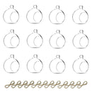 Nuptio 12 Pcs Hanging Tea Light Candle Holders Mini Glass Candle Holder 2.36" Diameter Baubles Globe Garden Ornament, Tealight Holders for Christmas Halloween Wedding Party Decorations for Reception