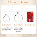 Nuptio 12 Pcs Hanging Tea Light Candle Holders Mini Glass Candle Holder 2.36" Diameter Baubles Globe Garden Ornament, Tealight Holders for Christmas Halloween Wedding Party Decorations for Reception