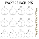 Nuptio 12 Pcs Hanging Tea Light Candle Holders Mini Glass Candle Holder 2.36" Diameter Baubles Globe Garden Ornament, Tealight Holders for Christmas Halloween Wedding Party Decorations for Reception