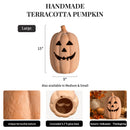 NUPTIO Terracotta Pumpkin Halloween Decor: 15" H Fall Jack O Lantern