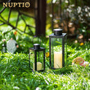 Candle Lantern Decorative Indoor，Outdoor Lanterns for Fall front Porch Patio Decor Set of 2