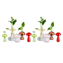 Mushroom Glass Vase, Set of 5 Mini Cute Vase Decor, Springtok Easter Gift, Cute Hydroponic Indoor Planters Gifts for Women Room Table Decor, Bud Vase