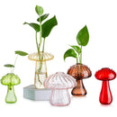 Mushroom Glass Vase, Set of 5 Mini Cute Vase Decor, Springtok Easter Gift, Cute Hydroponic Indoor Planters Gifts for Women Room Table Decor, Bud Vase