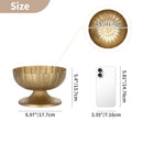 Distressed Gold Metal Compote Bowl Decorative - 7" Wide Brass Pedestal Vase，2pcs/10pcs