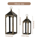 Brass Outdoor Candle Holder Lanterns for Porch, Porch Lanterns Decorative Indoor Outdoor Front Porch Decor,17" & 23" Set of 2 (M+L) ,No Glass