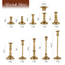 Set of 10 Gold Brass Candlestick Holders, Tall Vintage Metal Taper Candle Holders for Dinning Table Centerpiece Mantel Decoration
