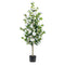 Artificial Tree Plants Outdoor: 4.9ft Tall Fake Camellia Flower Trees for Home Front Porch Decor
