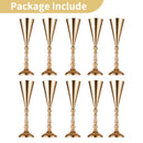 Trumpet Vase Gold Wedding Centerpieces 16.5" Set of 10