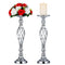 tall silver flower stand
