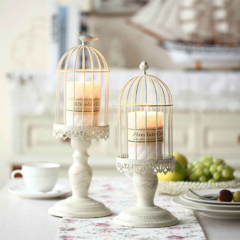 small birdcage candle holders