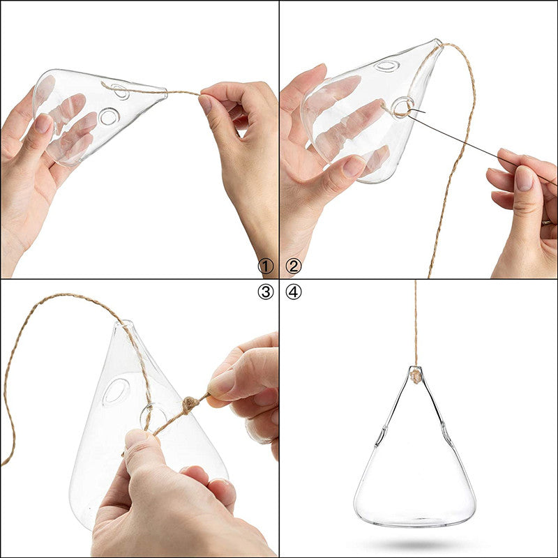 4Pcs/Set Hanging Planters Water Air Plant for Home Decer