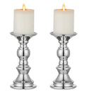 silver pillar candle holders