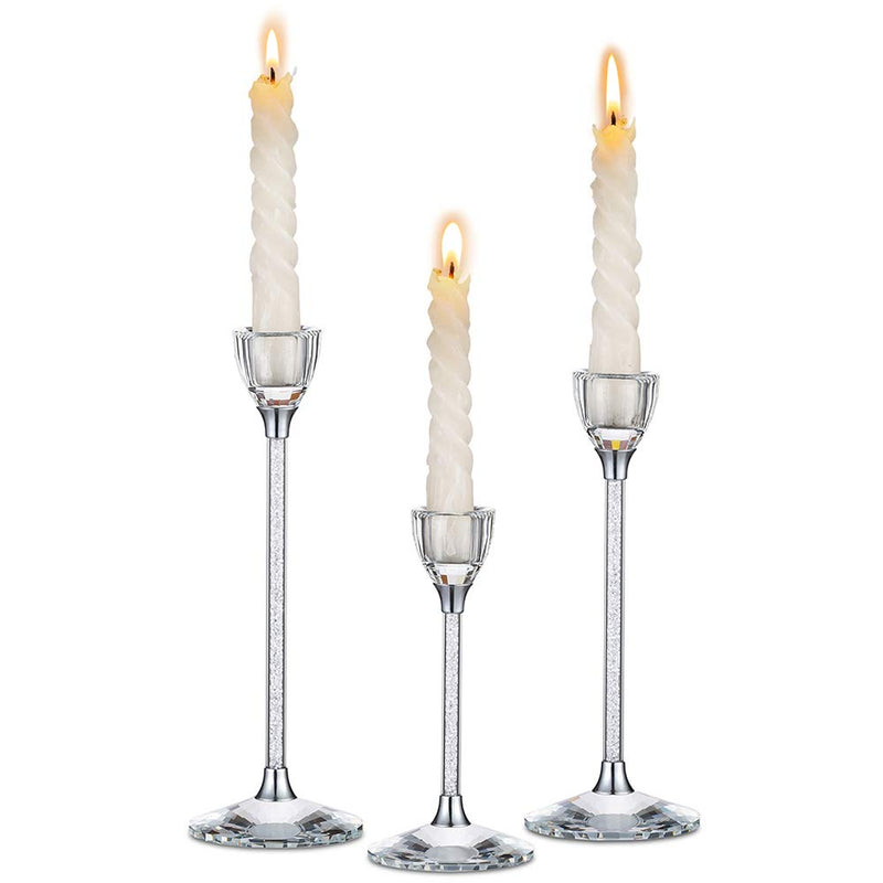silver candle holders pillar
