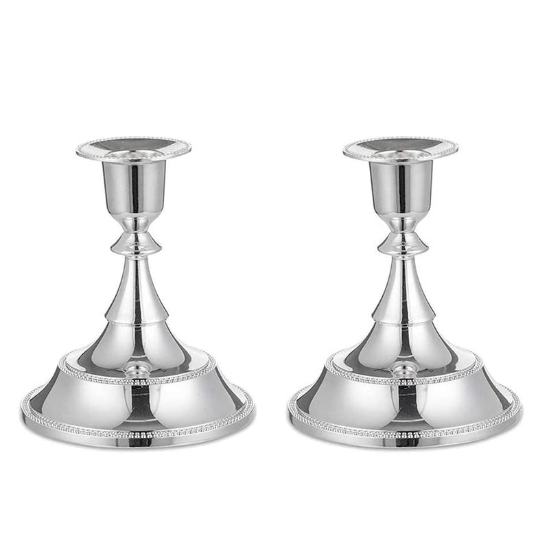 silver candlestick holders