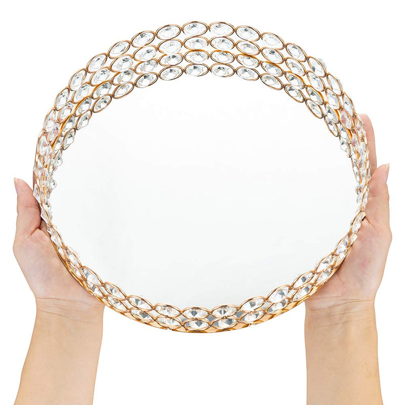 Decorative Tray Mirrored Crystal for Perfume Jewelry Candle and Makeup