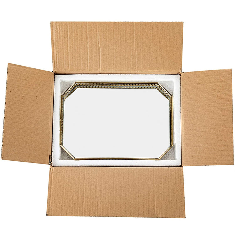 Metal Decorative Gold Mirror Tray Makeup Organizer Plate for Jewelry Candle