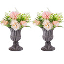 2Pcs Flowered Metal Urn Planter Elegant Wedding Centerpieces Vase
