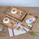 Rectangle Wooden Tray Set of 3, Decorative Serving Tray with Handles for Home Decor
