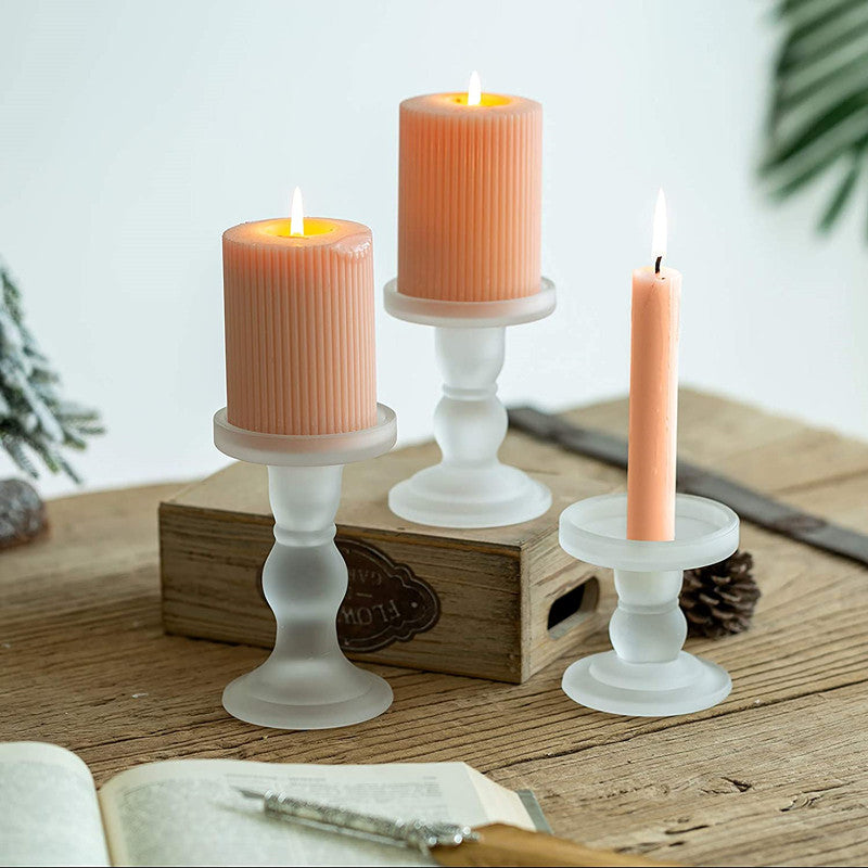 candle holders for pillar candles glass
