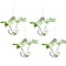 4Pcs/set Bulb Shape Glass Hanging Planters Water Air Plant Containers with Strings Rope for Home Garden Balcony