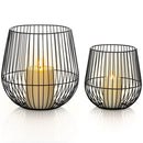 metal geometric pillar candle holders