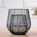 black wire geometric candle holders