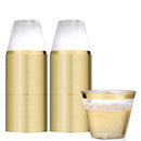 50Pcs/100Pcs Gold Rimmed Plastic Cups Clear Disposable Wedding Cups