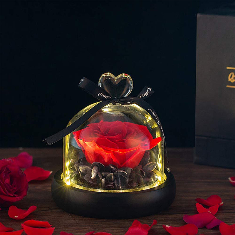 Eternal Rose in Glass Dome with Packing for Wife Wedding Anniversary