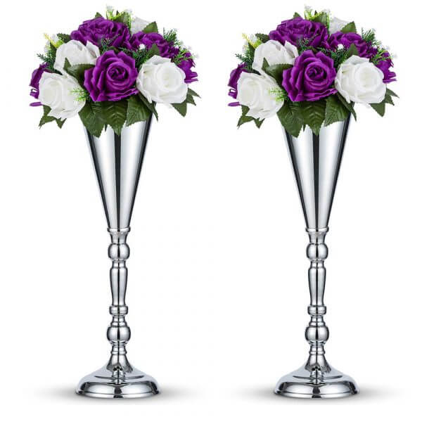 silver vases