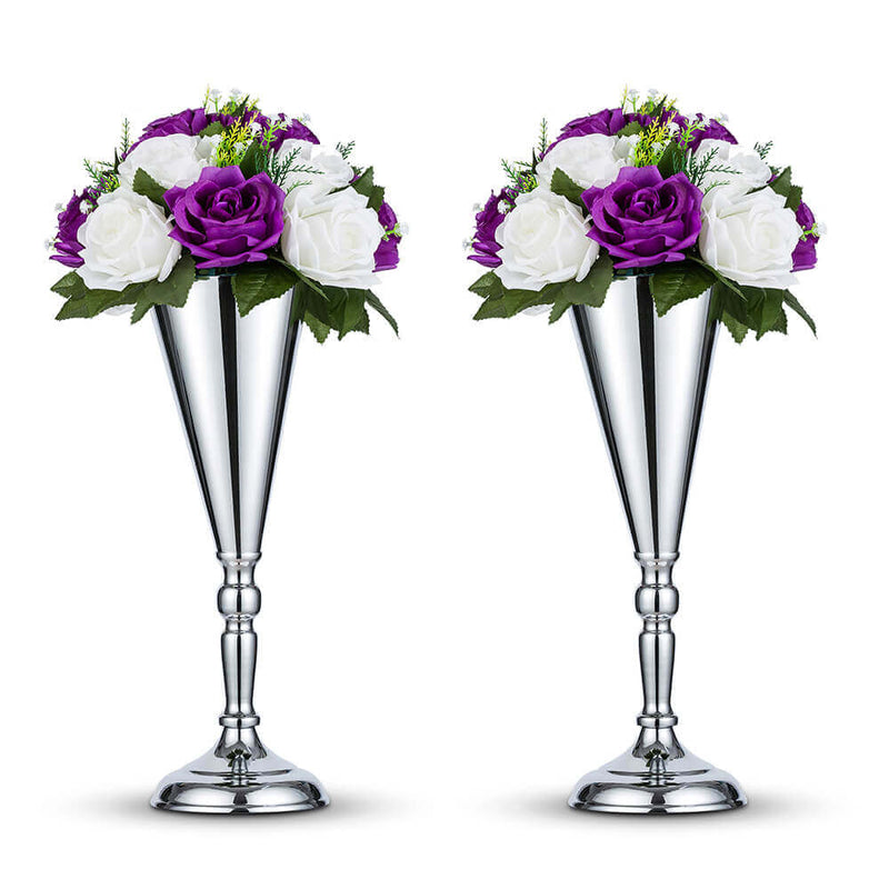 silver flower vase