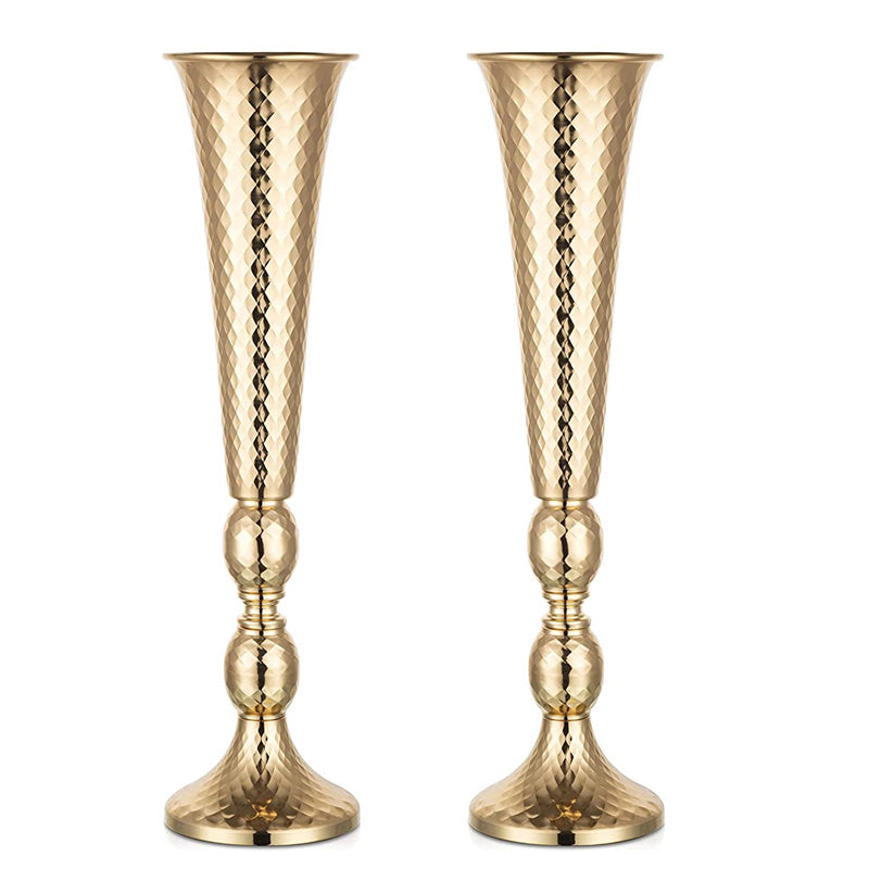 Tall Metal Trumpet Vase