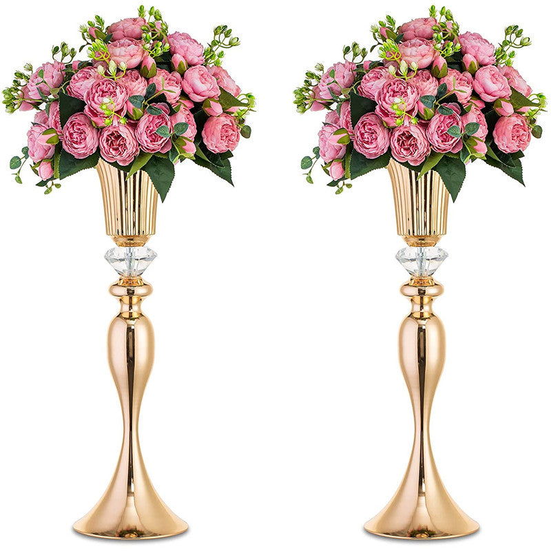 gold floral stand