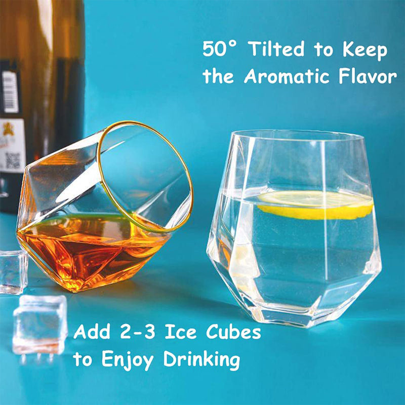 2Pcs/6Pcs Whiskey Glasses Tilted Old Fashioned Glasses Modern Simplicity Style for Home Bar