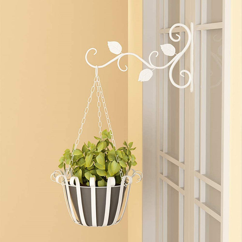 hooks for plants hanging 2Pcs/set Wall Hanging Plant Bracket, Hanging Hooks Wall Brackets for Balcony Wind Chime Lantern, White