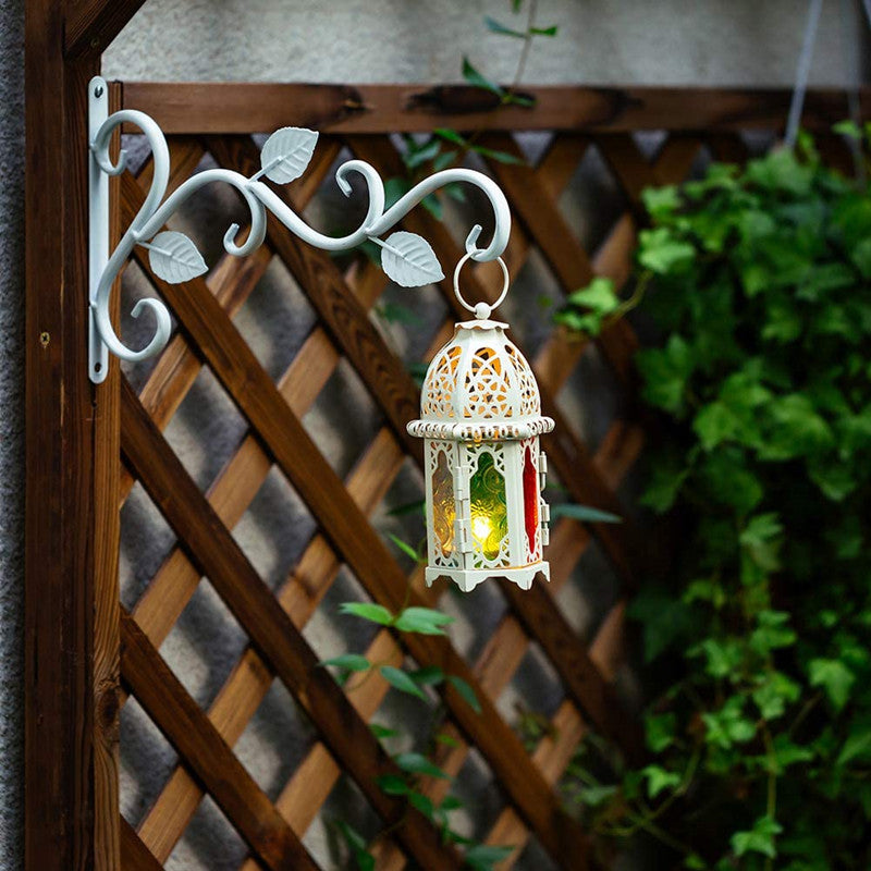 hanging plant bracket white 2Pcs/set Wall Hanging Plant Bracket, Hanging Hooks Wall Brackets for Balcony Wind Chime Lantern, White