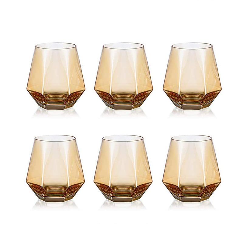 2Pcs/6Pcs Whiskey Glasses Tilted Old Fashioned Glasses Modern Simplicity Style for Home Bar