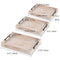 Wood Serving Tray with Handles Set of 3 Rectangular Tray for Kitchen Coffee